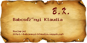 Babcsányi Klaudia névjegykártya