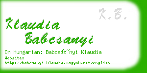 klaudia babcsanyi business card